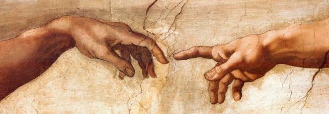 Detail of Michelangelo's "The Creation of Adam".