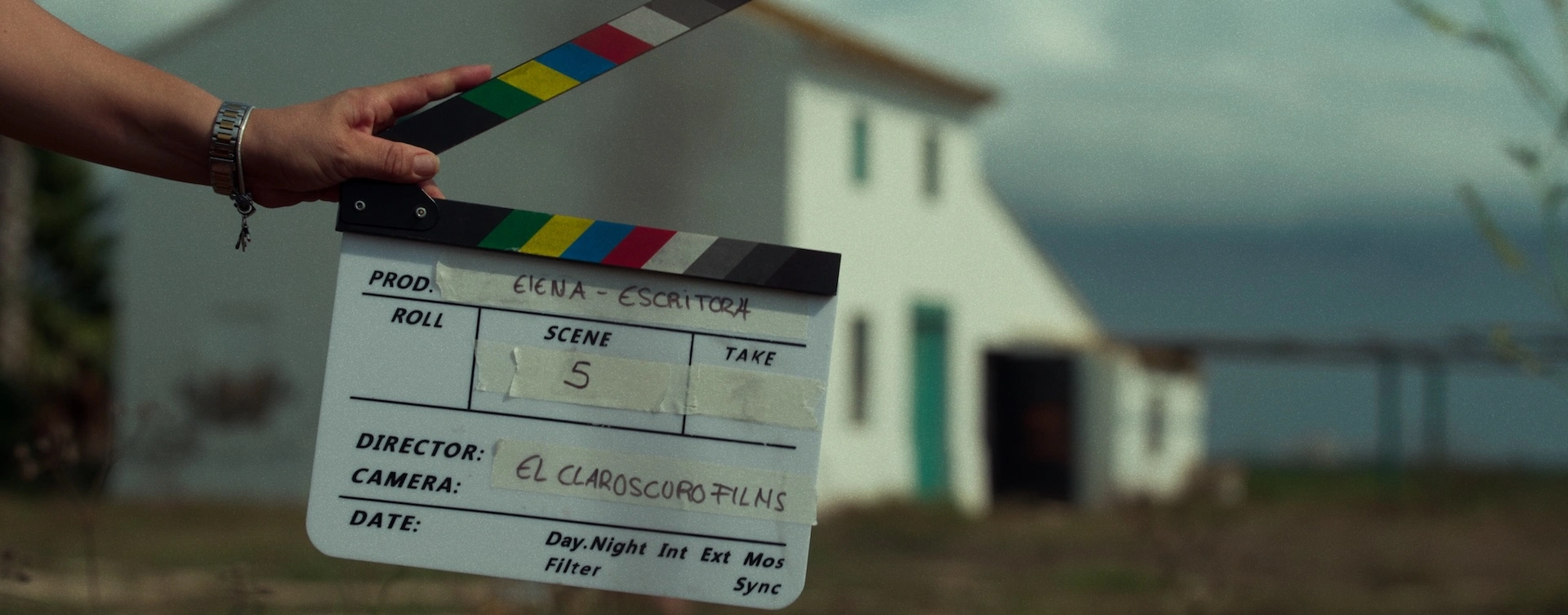 Rodaje con claqueta cinematografica