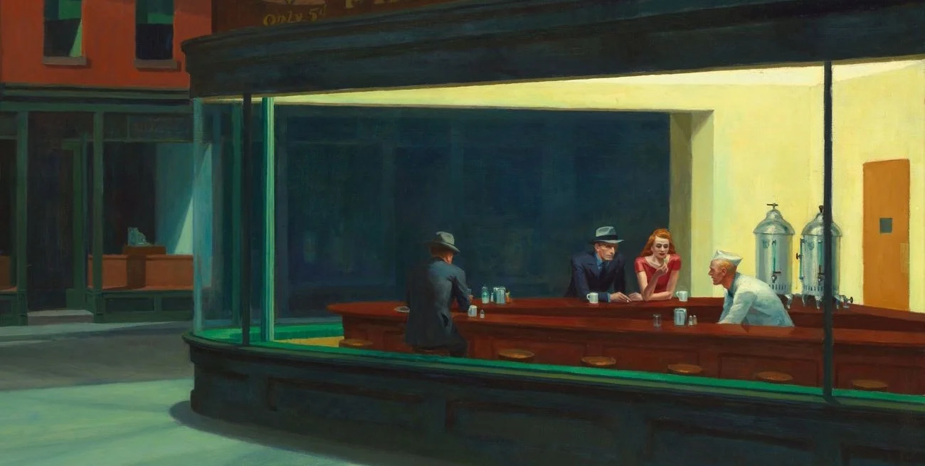 El arte en EL CLAROSCURO FILMS. "Noctámbulos" de Edward Hopper