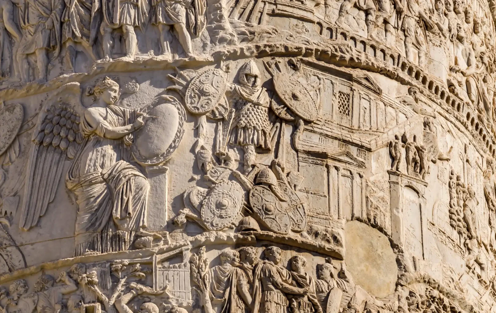 Detalle de escena en la columna de Trajano