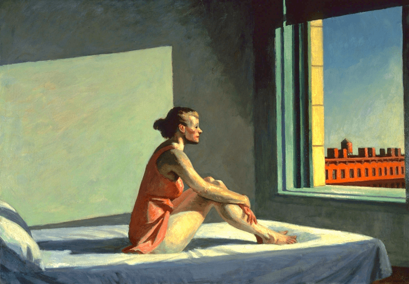 El arte en EL CLAROSCURO FILMS. "Morning sun" de Edward Hopper