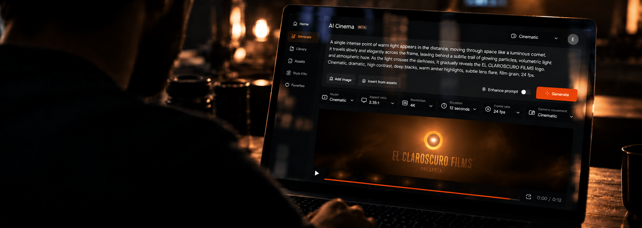 Interfaz de inteligencia artificial aplicada a la producción cinematográfica de EL CLAROSCURO FILMS.